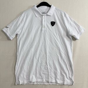 Automobili Lamborghini Iconic Polo Shirt in cotton piqué White Size Medium Men